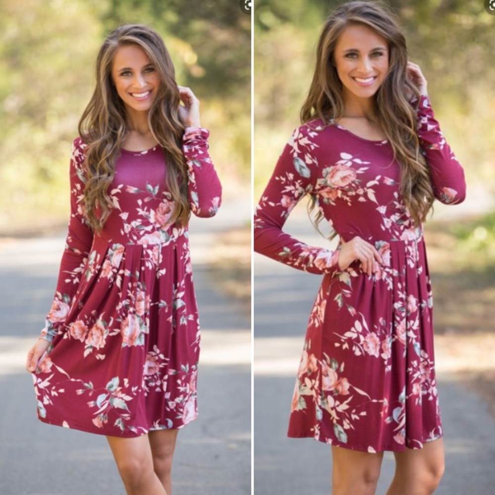NWOT Pink Lily Floral Dress